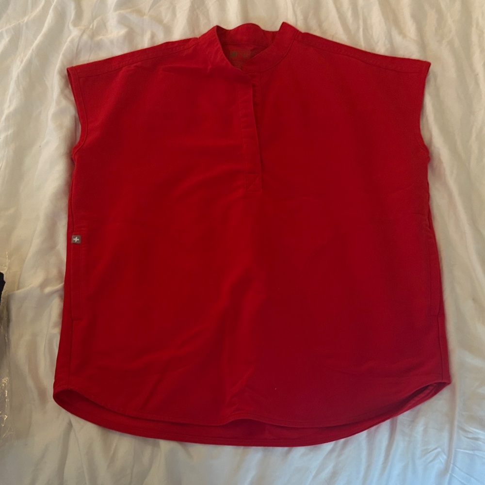 Figs Red Women's scrub top
